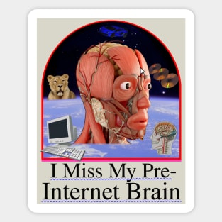 I Miss My Pre-Internet Brain - 90's Y2K School Textbook Design Magnet